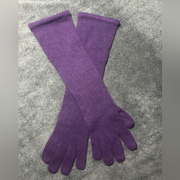 Sermoneta vintage purple 100% cashmere elbow length gloves, Women’s size M/L. - Picture 1 of 4